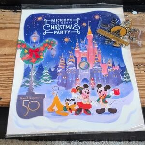 Disney Very Merry Christmas Party 2022 Poster And Ornament 50th Anniversary